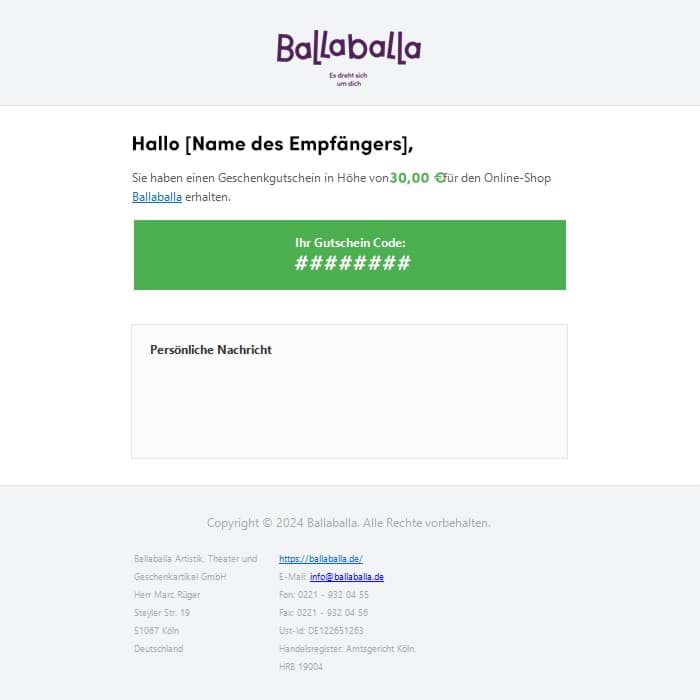 Bild von Geschenkgutschein 30 EUR