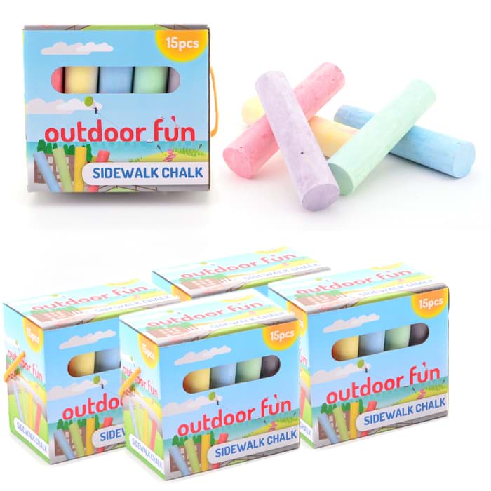 Bild von 4er Set Straßenmalkreide (4 x 15 Kreidestäbe pro Packung)